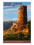 Desert View Watchtower - Grand Canyon Prints by Lantern Press 