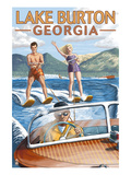 Lake Burton, Georgia - Water Skiing Scene Print by Lantern Press 