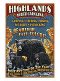 Highlands, North Carolina - Bear Family Posters by Lantern Press 