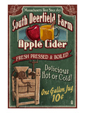 South Deerfield, Massachusetts - Apple Cider Prints by Lantern Press 