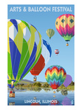 Lincoln, Illinois - Illinois Arts and Balloon Festival - Hot Air Balloons Prints by Lantern Press 