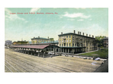 Altoona, Pennsylvania - Logan House and Pa Railroad Station Views Prints by Lantern Press 