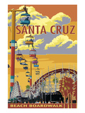 Santa Cruz, California - Beach Boardwalk Prints by Lantern Press 