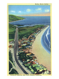 Malibu, California - Aerial View of Beach Homes Along Roosevelt Highway Prints by Lantern Press 