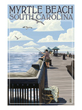 Myrtle Beach, South Carolina - Pier Scene Poster von Lantern Press 