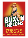 Buxom Melons - Crate Label Prints by Lantern Press 