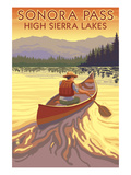 High Sierra Lakes - Sonora Pass, California - Canoe Scene - Lantern Prints by Lantern Press 