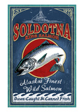 Soldotna, Alaska - Salmon Poster by Lantern Press 