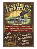 Lake Geneva, Wisconsin - Loon Outfitters Poster by Lantern Press 