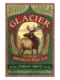 Glacier National Park - Elk Pale Ale Posters par Lantern Press 