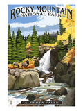 Alberta Falls - Rocky Mountain National Park Plakat af Lantern Press
