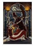 Skeletons Dancing in Graveyard Prints by Lantern Press 