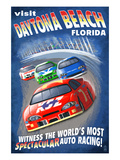 Daytona Beach, Florida - Racecar Scene Prints by Lantern Press 