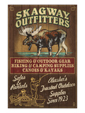 Skagway, Alaska - Moose Outfitters Print by Lantern Press 