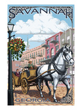 Savannah, Georgia - Horse and Carriage Art by Lantern Press 