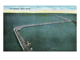 Miami, Florida - Aerial View of the Causeway Kunstdrucke von Lantern Press 