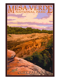 Mesa Verde National Park, Colorado - Cliff Palace at Sunset Posters par Lantern Press 