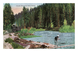 Lake Tahoe, California - Truckee River Near Tahoe Tavern Scene Poster by Lantern Press 