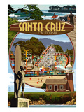 Santa Cruz, California - Scenes Montage Art by Lantern Press 