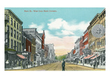 Battle Creek, Michigan - Main Street West from Bank Corners Poster by Lantern Press 