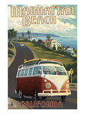 Manhattan Beach, California - VW Van Cruise Prints by Lantern Press 