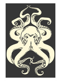 Black and White Octopus Prints by Lantern Press 