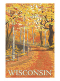 Fall Colors Scene - Wisconsin Posters by Lantern Press 