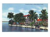 Miami Beach, Florida - Bayfront Home View Prints by Lantern Press 