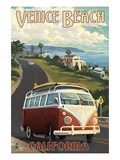 Venice Beach, California - VW Van Cruise Prints by Lantern Press 