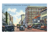 St. Petersburg, Florida - Central Avenue Scene Posters by Lantern Press 
