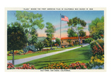 San Diego, California - Old Town Plaza Flagpole View Poster by Lantern Press 