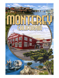 Monterey, California - Montage Scenes Prints by Lantern Press 