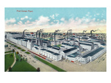 Battle Creek, Michigan - Post Cereal Plant Exterior Aerial View Print by Lantern Press 