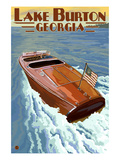 Lake Burton, Georgia - Wooden Boat Scene Posters by Lantern Press 
