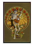 Skeleton and Guitar Poster af Lantern Press Skeleton and Guitar Poster af Lantern Press