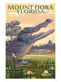Mount Dora, Florida - Alligator Scene Prints by Lantern Press 