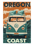 Oregon Coast - VW Van Kunstdrucke von Lantern Press 