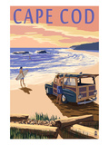 Cape Cod, Massachusetts - Woody on Beach Prints by Lantern Press 