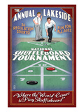 Lakeside, Ohio - Shuffleboard Tournament Prints by Lantern Press 
