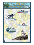 Shaw Island, Washington - Nautical Chart Posters par Lantern Press 