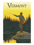Vermont - Fisherman Poster by Lantern Press 