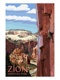 Zion National Park - Cliff Climber Posters by Lantern Press 