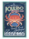 Poulsbo, Washington - Dungeness Crab Posters by Lantern Press 