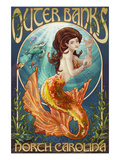Mermaid - Outer Banks, North Carolina Prints by Lantern Press 