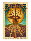 Nashville, Tennessee - Guitar Tree Posters by Lantern Press 