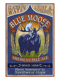 Blue Moose - Northwest Pale Ale Posters by Lantern Press 