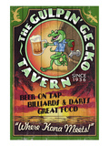 Kona, Hawaii - Gecko Tavern Posters par Lantern Press 