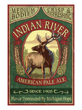 Indian River, Michigan - Elk Pale Ale Print by Lantern Press 