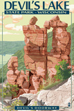 Devil's Lake State Park, Wisconsin - Devil's Doorway Posters by Lantern Press 
