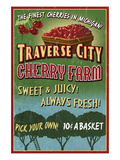 Traverse City, Michigan - Cherry Farm Prints by Lantern Press 